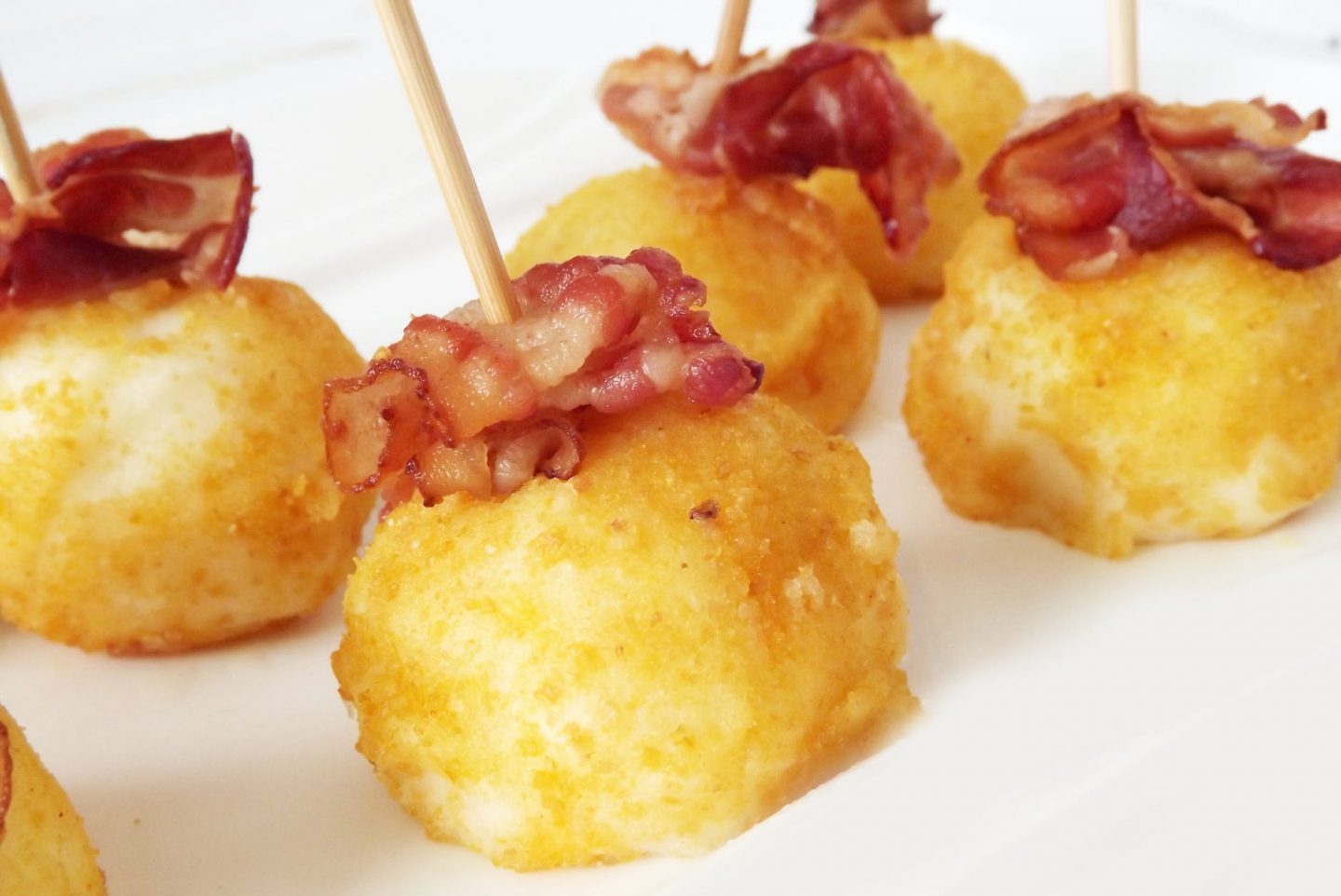 CHEESE FILLED POTATO BALLS WITH   BACON